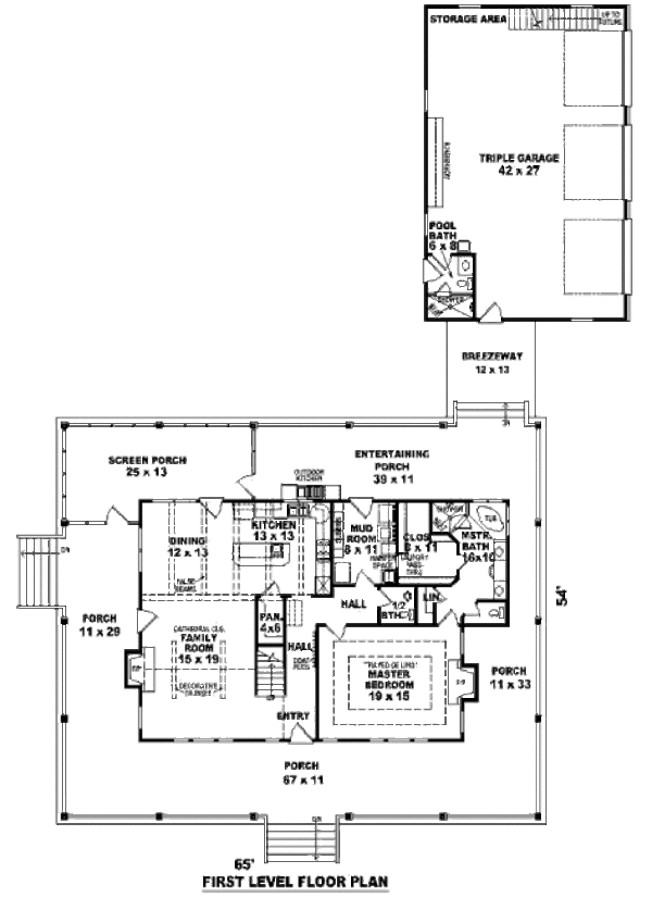Southern Floor Plan - Main Floor Plan #81-13909