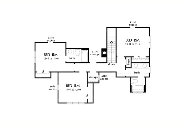House Blueprint - Craftsman Floor Plan - Upper Floor Plan #929-1159