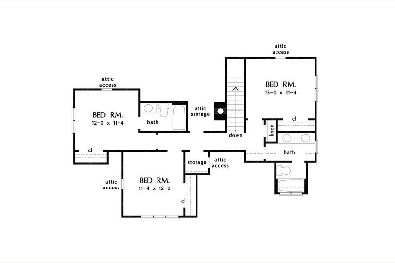 House Design - Floor Plan - Upper Floor for Craftsman House Plan #929-1159 - 4 bed, 3.5 bath
