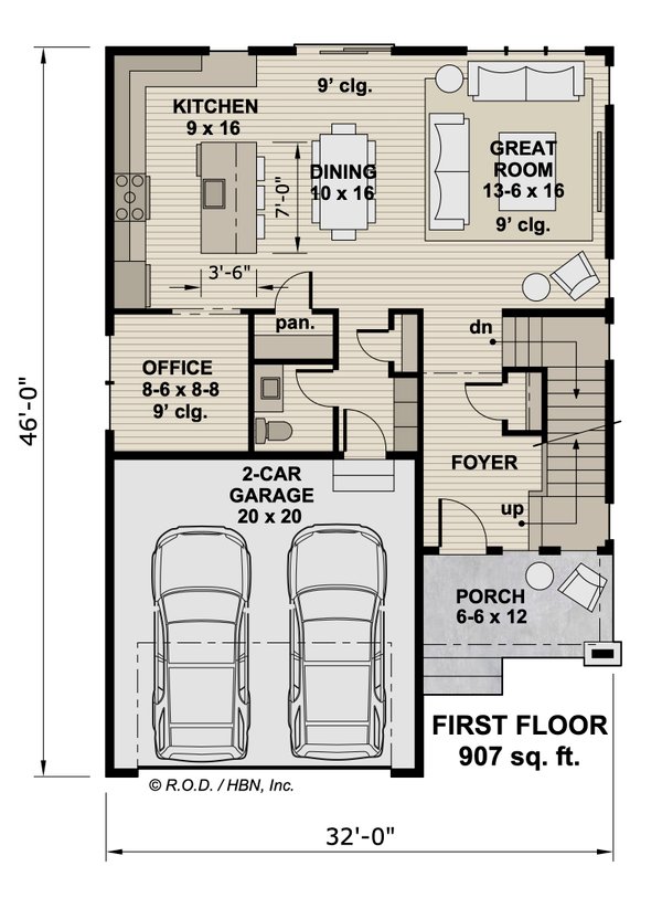 House Blueprint - Bungalow Floor Plan - Main Floor Plan #51-1510