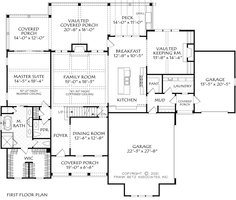 Floor Plan - Main Floor for Farmhouse House Plan #927-1025 - 4 bed, 3.5 bath