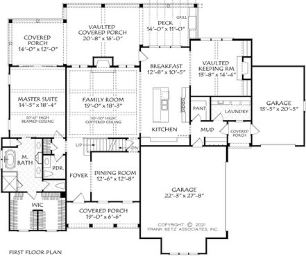 Floor Plan - Main Floor for Farmhouse House Plan #927-1025 - 4 bed, 3.5 bath