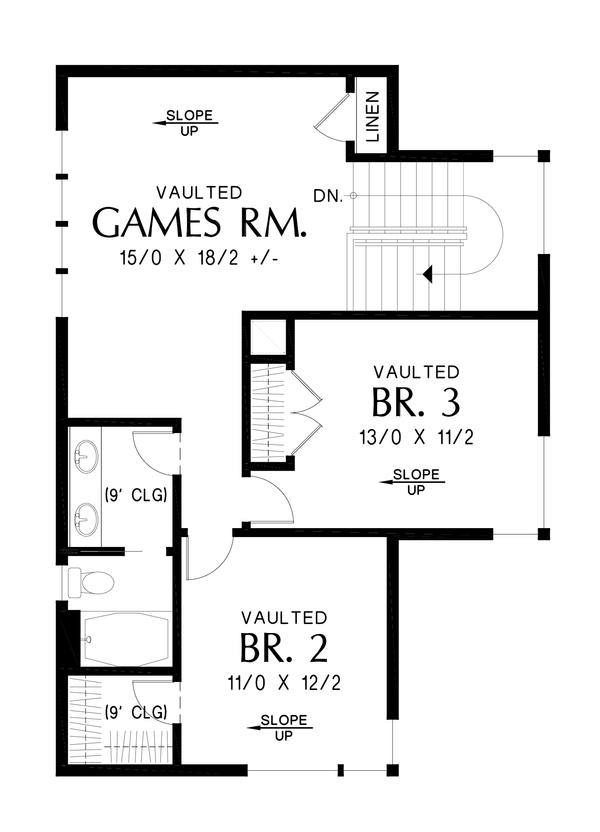 Contemporary Floor Plan - Upper Floor Plan #48-1111