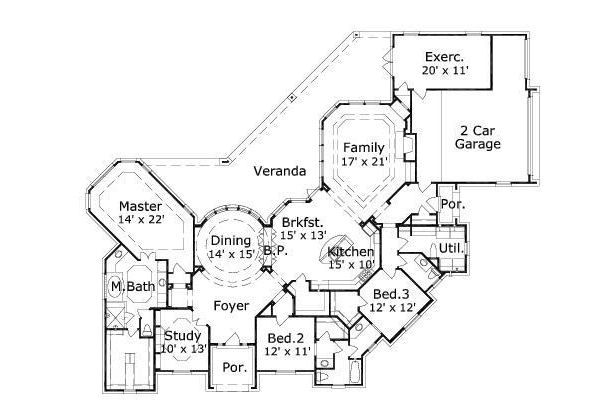 European Floor Plan - Main Floor Plan #411-540