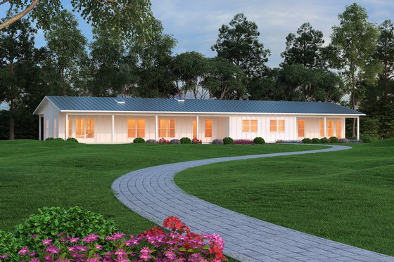 Exterior - Front Elevation 3 for Ranch House Plan #888-8 - 3 bed, 3.5 bath