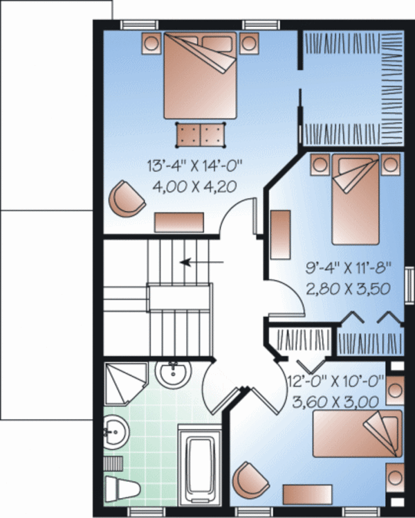 House Plan Design - Country Floor Plan - Upper Floor Plan #23-2181