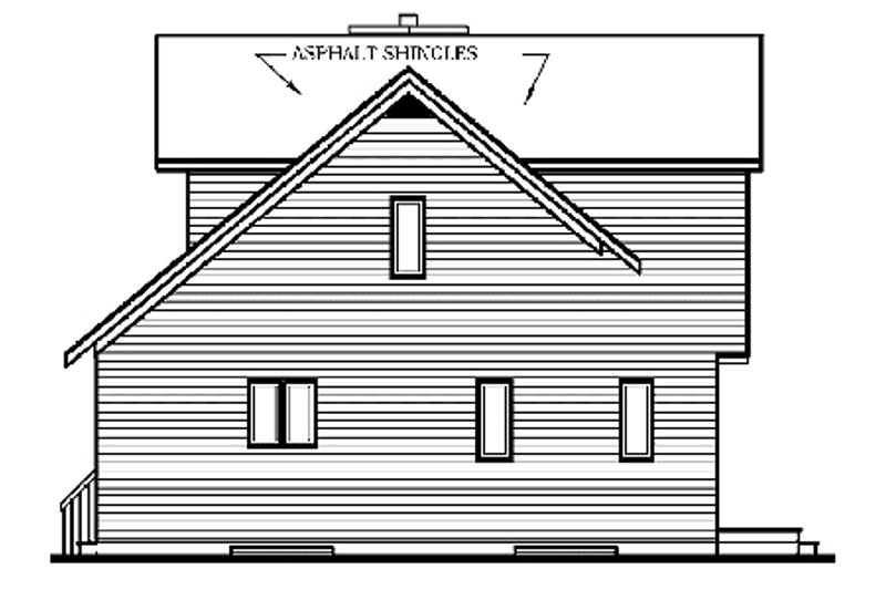 Home Plan - Exterior - Rear Elevation for Country House Plan #23-2030 - 2 bed, 2 bath