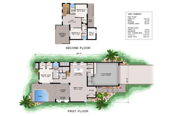 Floor Plan - Main Floor for Modern House Plan #1083-30 - 3 bed, 3.5 bath