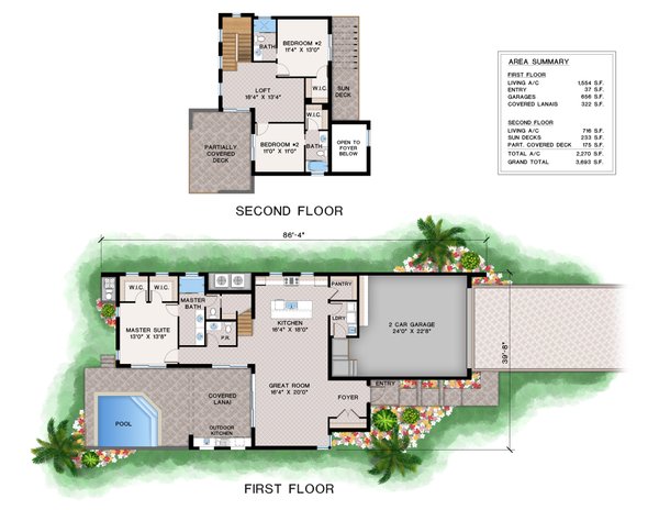 House Plan Design - Floor Plan - Main Floor for Modern House Plan #1083-30 - 3 bed, 3.5 bath