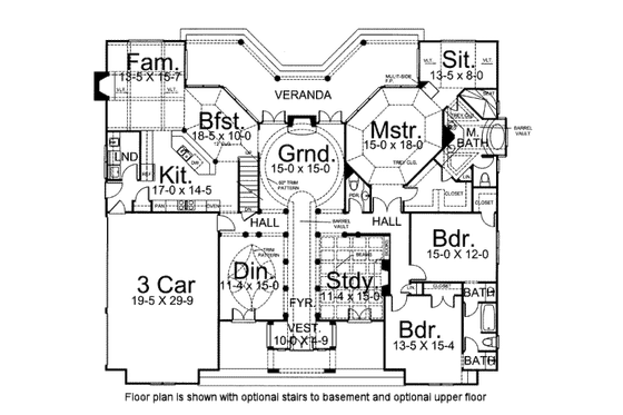 Floor Plan - Main Floor for Classical House Plan #119-158 - 3 bed, 2.5 bath