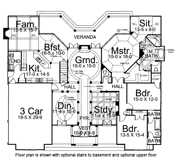 House Plan Design - Classical Floor Plan - Main Floor Plan #119-158