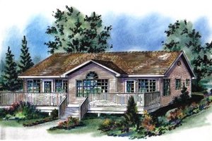 Ranch Exterior - Front Elevation Plan #18-164