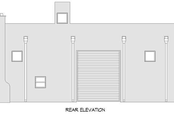 Exterior - Rear Elevation for Mediterranean House Plan #932-337 - 1 bed, 1 bath