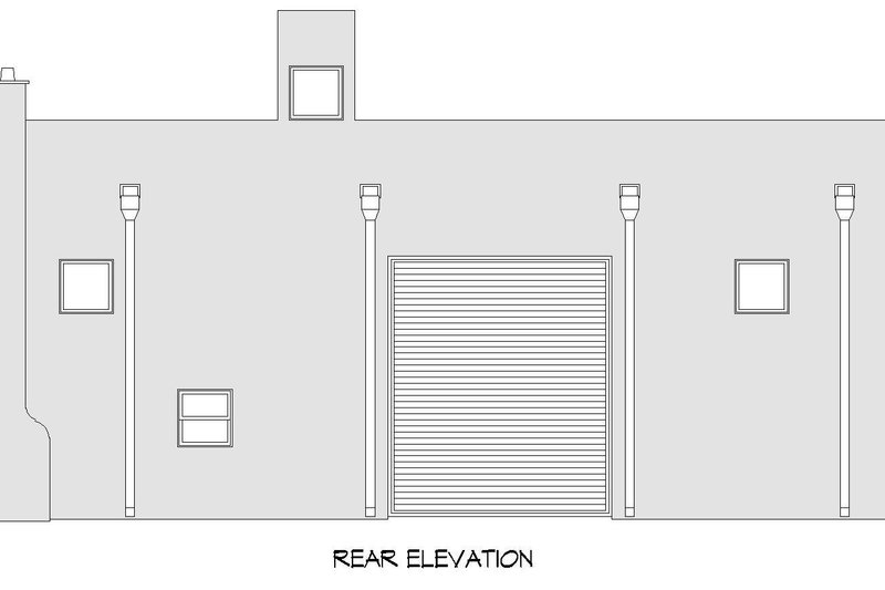 Home Plan - Exterior - Rear Elevation for Mediterranean House Plan #932-337 - 1 bed, 1 bath