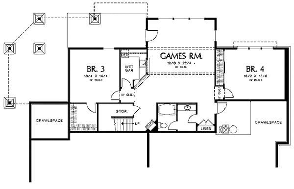 Dream House Plan - Craftsman Floor Plan - Lower Floor Plan #48-242