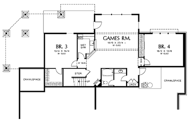 Home Plan - Floor Plan - Lower Floor for Craftsman House Plan #48-242 - 4 bed, 3 bath