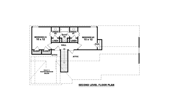 Floor Plan - Upper Floor for Traditional House Plan #81-13625 - 3 bed, 2.5 bath