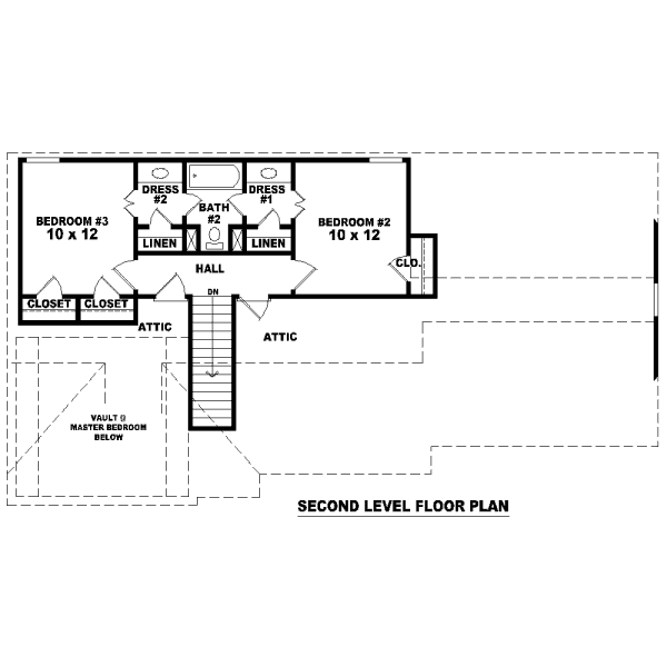 Floor Plan - Upper Floor for Traditional House Plan #81-13625 - 3 bed, 2.5 bath