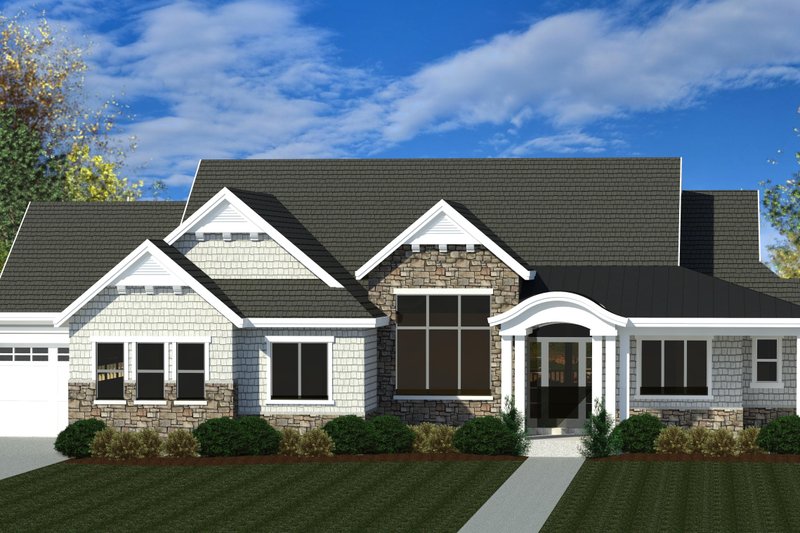 House Blueprint - Craftsman Exterior - Front Elevation Plan #920-109