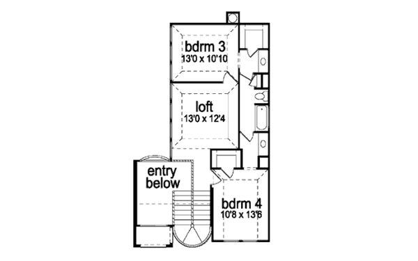 Home Plan - Mediterranean Floor Plan - Upper Floor Plan #84-396