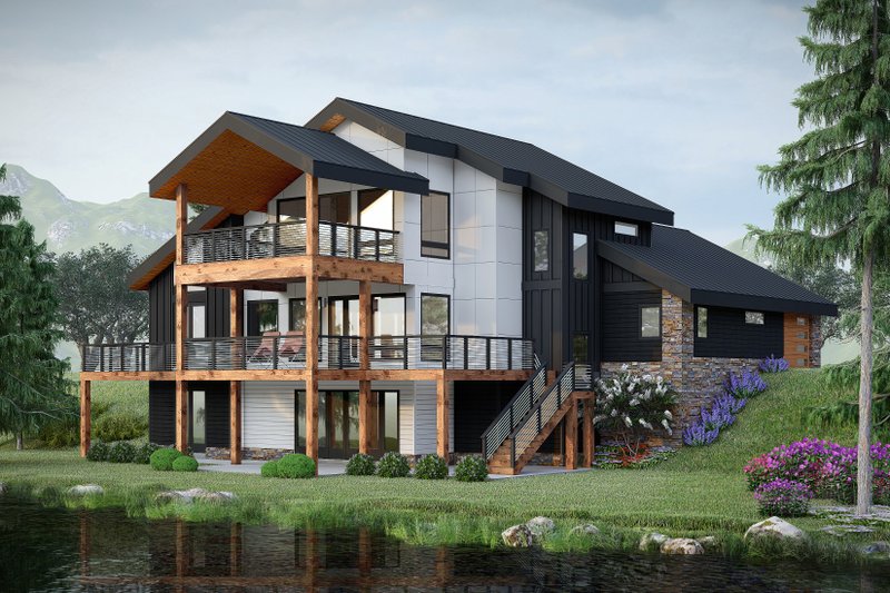 Dream House Plan - Exterior - Rear Elevation 1 for Beach House Plan #932-1073 - 3 bed, 3 bath