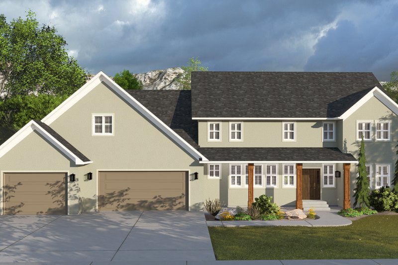 Dream House Plan - Farmhouse Exterior - Front Elevation Plan #1060-207
