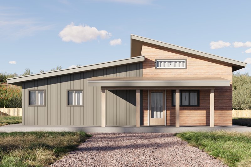 Architectural House Design - Exterior - Front Elevation 5 for Modern House Plan #1106-175 - 2 bed, 1 bath