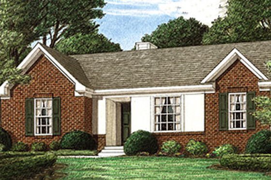 Exterior - Front Elevation for Traditional House Plan #34-101 - 3 bed, 2 bath