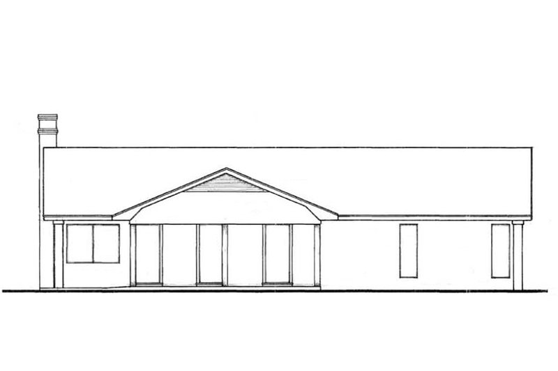 House Plan Design - Exterior - Rear Elevation for Country House Plan #45-429 - 3 bed, 2 bath