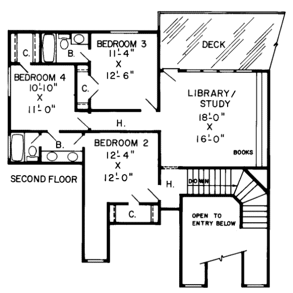 European Floor Plan - Upper Floor Plan #312-193