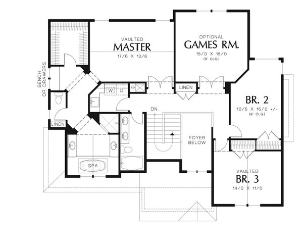 Dream House Plan - Country Floor Plan - Upper Floor Plan #48-635