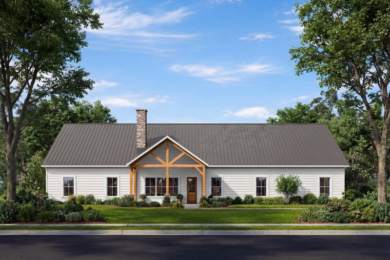 Home Plan - Exterior - Front Elevation 2 for Barndominium House Plan #1117-46 - 5 bed, 3.5 bath