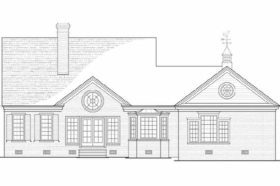 Exterior - Rear Elevation for Country House Plan #137-198 - 3 bed, 2 bath
