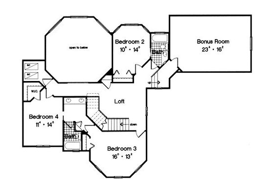 Floor Plan - Upper Floor for Colonial House Plan #417-361 - 4 bed, 3.5 bath