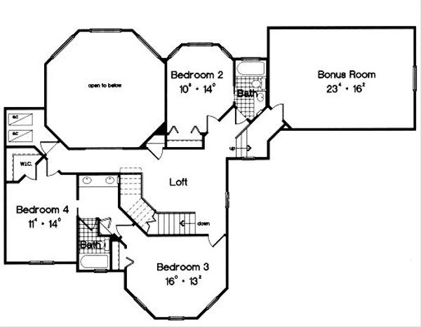 Colonial Floor Plan - Upper Floor Plan #417-361