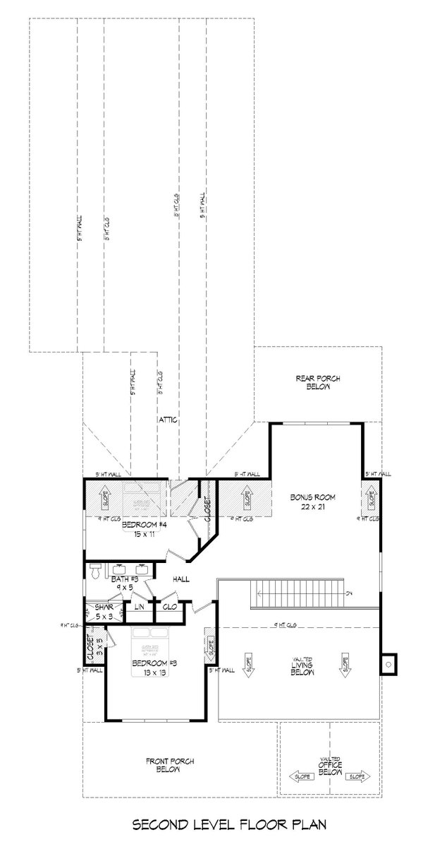 Dream House Plan - Farmhouse Floor Plan - Upper Floor Plan #932-599