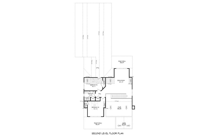 Dream House Plan - Floor Plan - Upper Floor for Farmhouse House Plan #932-599 - 5 bed, 4 bath