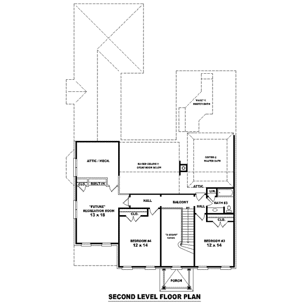Colonial Floor Plan - Upper Floor Plan #81-1612