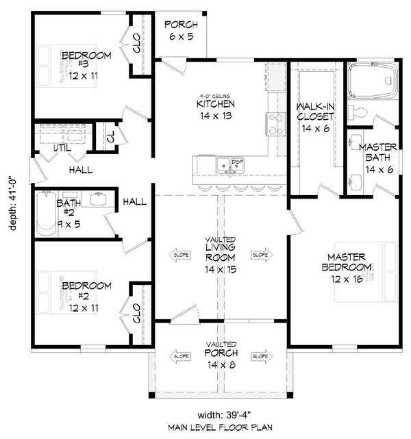 House Blueprint - Traditional Floor Plan - Main Floor Plan #932-541