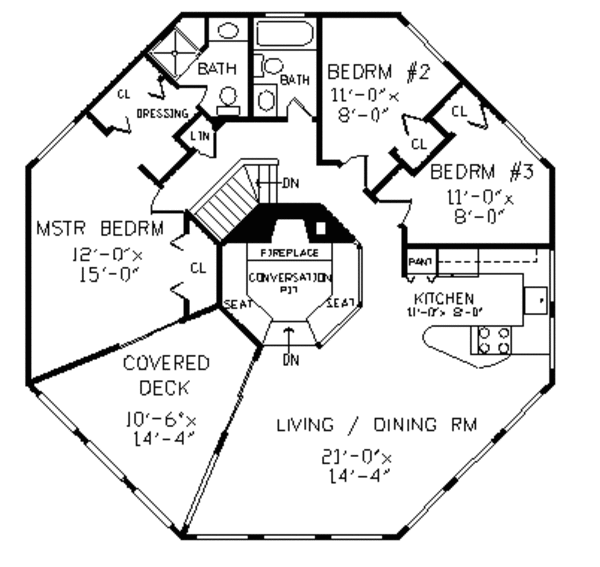 Colonial Floor Plan - Main Floor Plan #456-34