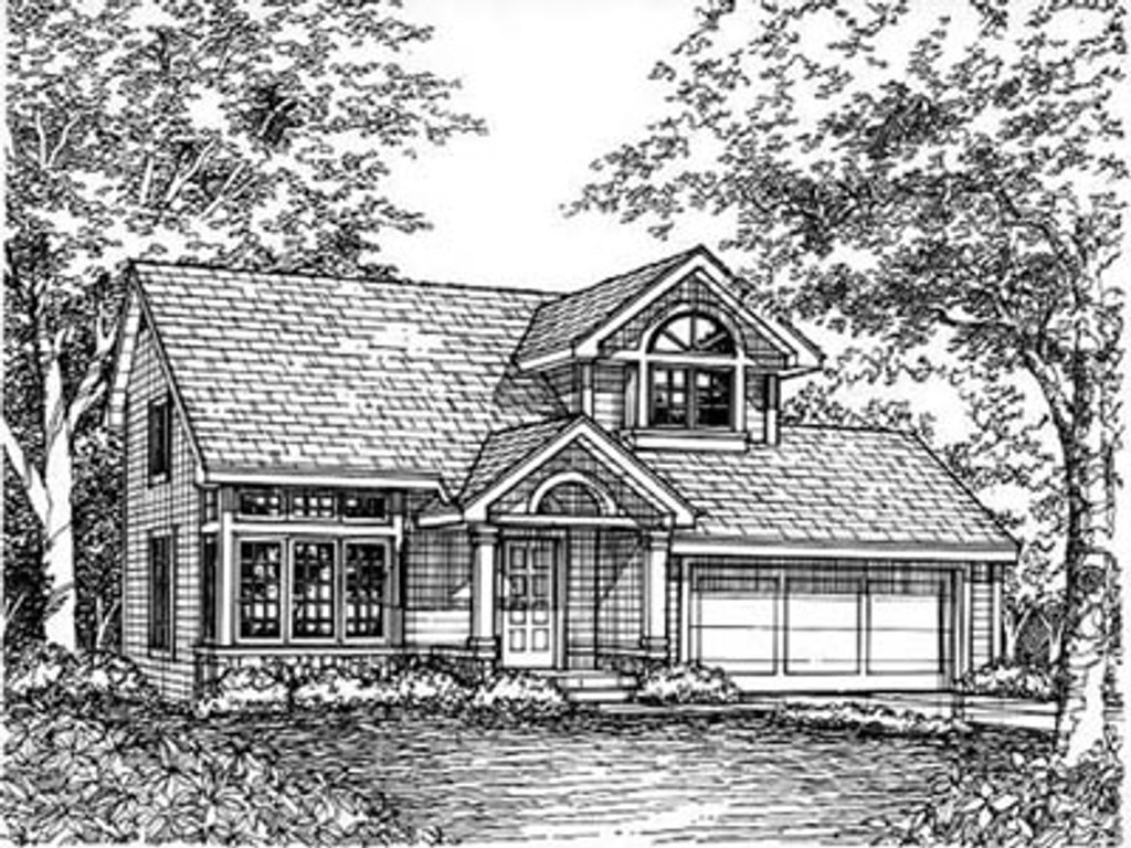 Exterior - Front Elevation 2 for Traditional House Plan #50-157 - 3 bed, 2.5 bath