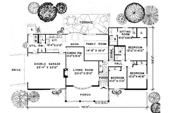 Floor Plan - Main Floor House Plan #312-759 - 3 bed, 2.5 bath
