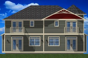 Exterior - Rear Elevation for Victorian House Plan #126-168 - 3 bed, 2.5 bath