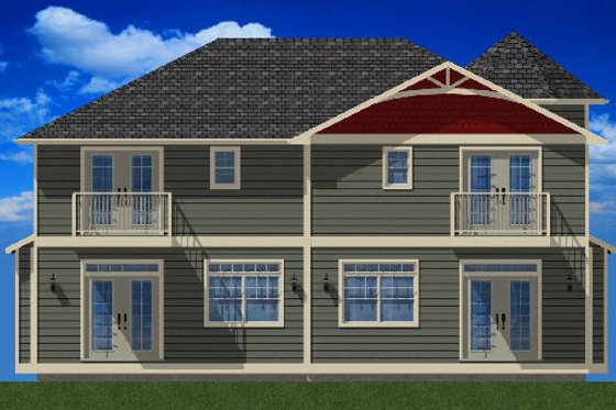 Exterior - Rear Elevation for Victorian House Plan #126-168 - 3 bed, 2.5 bath