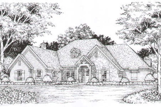 Exterior - Front Elevation for European House Plan #141-269 - 4 bed, 3 bath