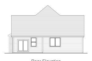 Exterior - Rear Elevation for Craftsman House Plan #53-634 - 4 bed, 2 bath