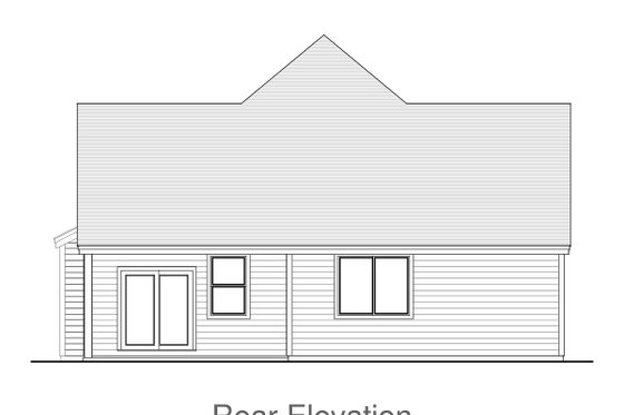 Exterior - Rear Elevation for Craftsman House Plan #53-634 - 4 bed, 2 bath
