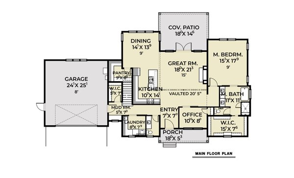 House Blueprint - Farmhouse Floor Plan - Main Floor Plan #1070-251