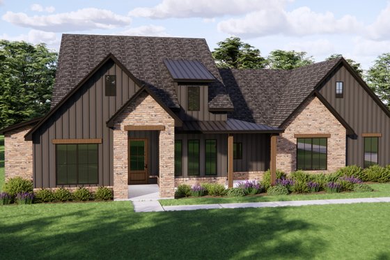 Exterior - Front Elevation 3 for Farmhouse House Plan #1119-6 - 4 bed, 3 bath