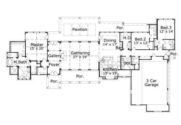 Ranch Floor Plan - Main Floor Plan #411-592